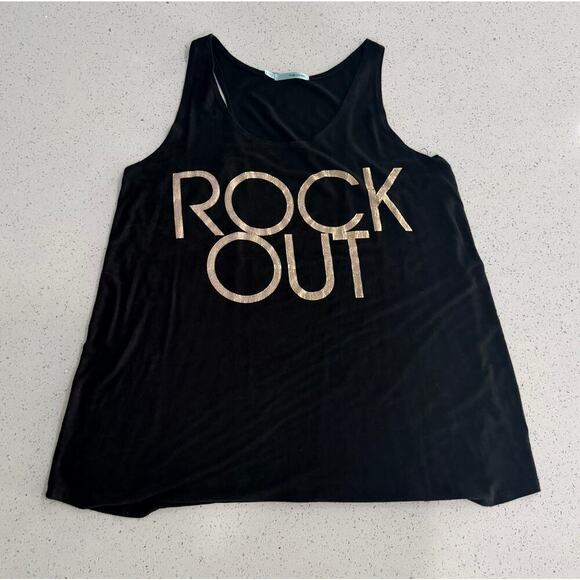 Maurices Tops - Maurices Black Rock Out Graphic Tank Top Size XL